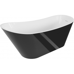 Mexen Alta freestanding bathtub 67 x 29.5 in, white/black, white overflow - 52141707575-20