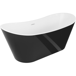Mexen Montana freestanding bathtub 67 x 31 inches, white/black, white overflow - 52011708075-20
