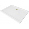 Mexen Flat slim rectangular shower tray 140 x 100 cm, White, Gold siphon - 40101014G