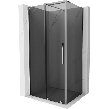 Mexen Velar sliding shower enclosure 140 x 90 cm, graphite, chrome - 871-140-090-41-01