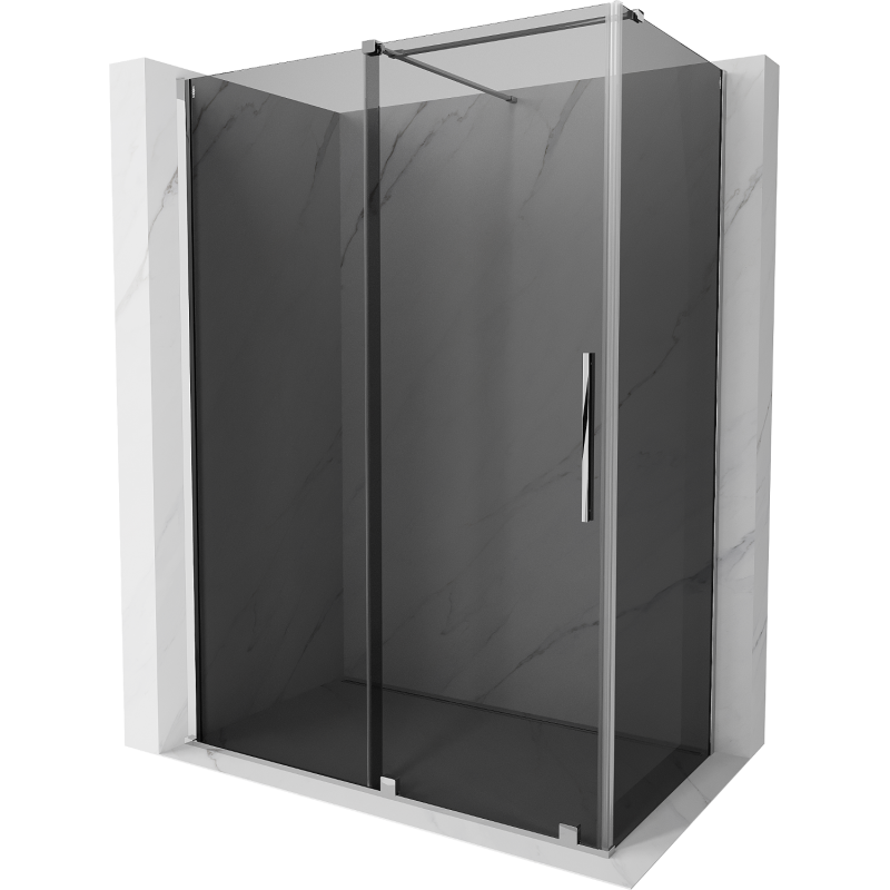 Mexen Velar sliding shower enclosure 160 x 80 cm, graphite, chrome - 871-160-080-41-01