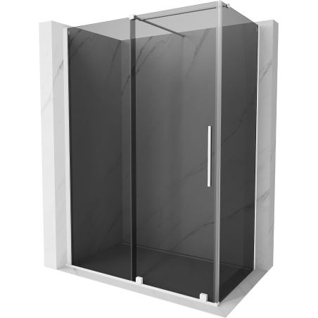 Mexen Velar sliding shower cabin 140 x 85 cm, graphite, white - 871-140-085-41-20