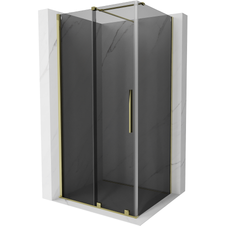 Mexen Velar sliding shower enclosure 130 x 90 cm, graphite, gold - 871-130-090-41-50