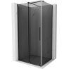 Mexen Velar sliding shower enclosure 110 x 100 cm, graphite, brushed gun gray - 871-110-100-41-66