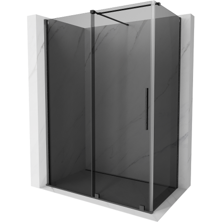 Mexen Velar sliding shower enclosure 160 x 100 cm, graphite, brushed gun gray - 871-160-100-41-66