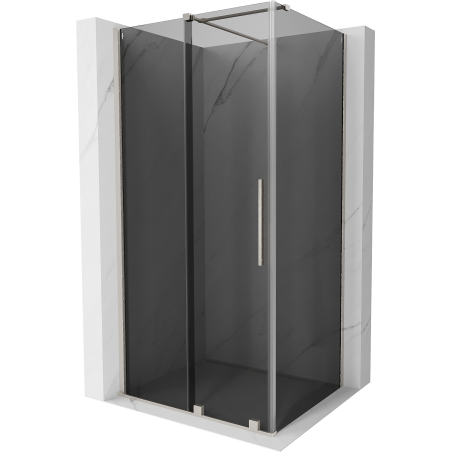 Mexen Velar sliding shower enclosure 100 x 75 cm, graphite, brushed nickel - 871-100-075-41-97