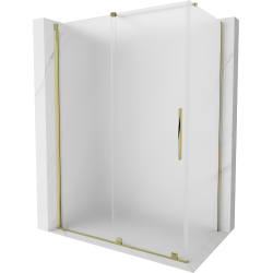 Mexen Velar sliding shower cabin 160 x 80 cm, frost, gold - 871-160-080-31-50