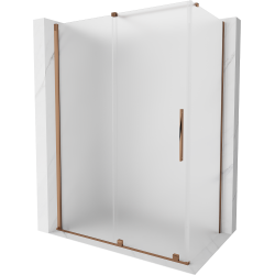 Mexen Velar sliding shower cabin 150 x 85 cm, frost, pink gold - 871-150-085-31-55