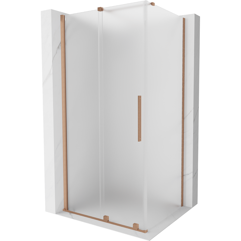 Mexen Velar sliding shower cabin 120 x 110 cm, frosting, brushed copper - 871-120-110-31-65