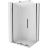 Mexen Velar sliding shower cabin 100 x 80 cm, frost, brushed gun gray - 871-100-080-31-66
