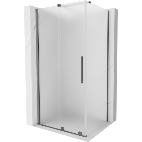 Mexen Velar sliding shower enclosure 100 x 70 cm, frost, gun metal - 871-100-070-31-95