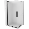 Mexen Velar L Duo sliding shower enclosure 90 x 80 cm, frost, black - 871-090-080-02-33-70