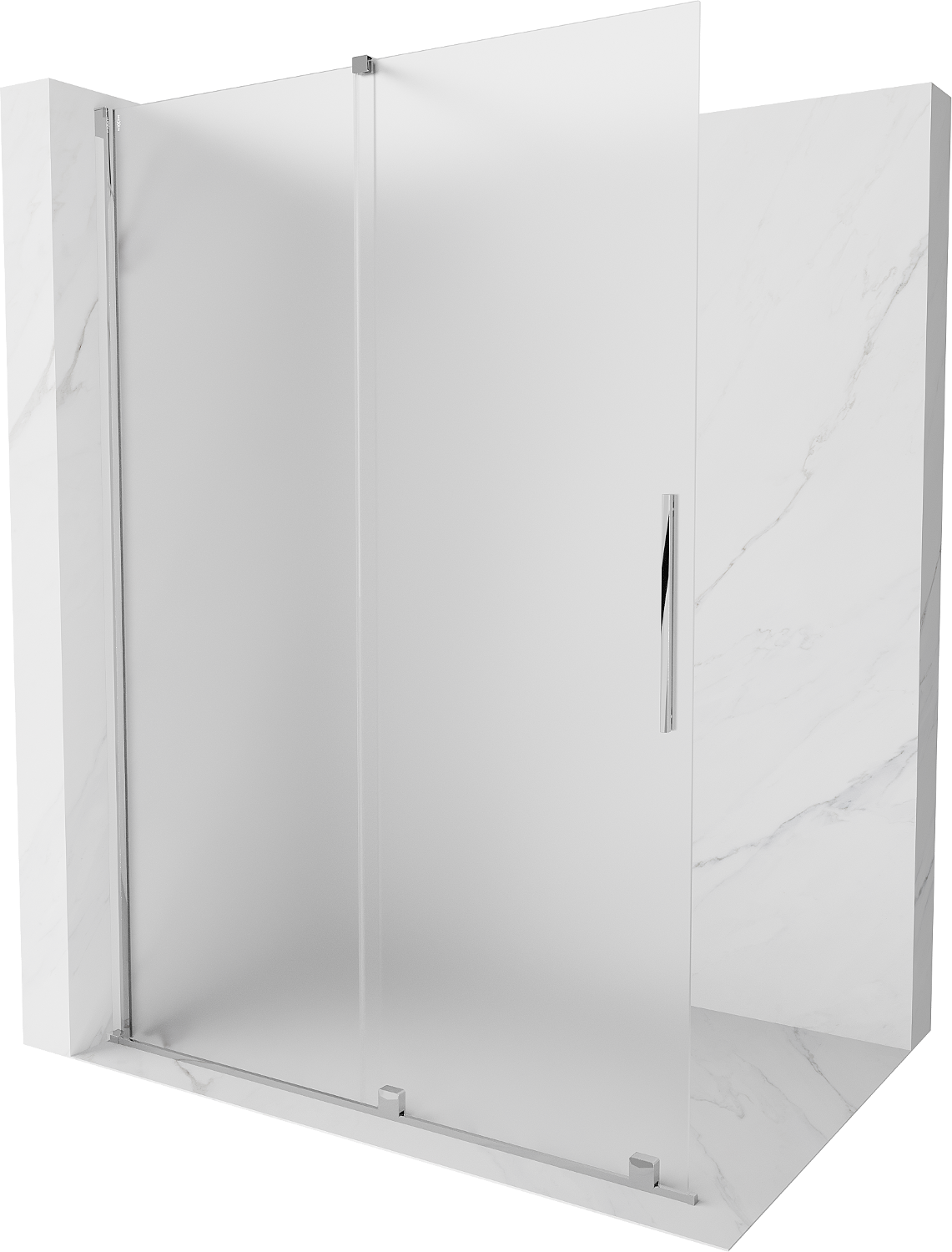 Mexen Velar Walk-in Shower Screen 140 x 200 cm, Frosted 8 mm, Chrome - 871-140-000-33-01