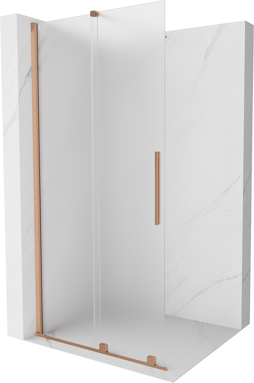 Mexen Velar Walk-in Shower Panel Sliding 110 x 200 cm, Frosted 8 mm, Brushed Bronze - 871-110-000-33-65