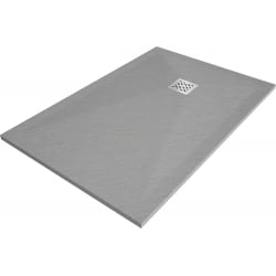 Mexen Stone+ rectangular composite shower tray 100 x 80 cm, Grey-Concrete - 44618010