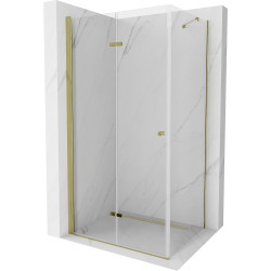 Mexen Lima folding shower cubicle 70 x 90 cm, Transparent, Gold - 856-070-090-50-00