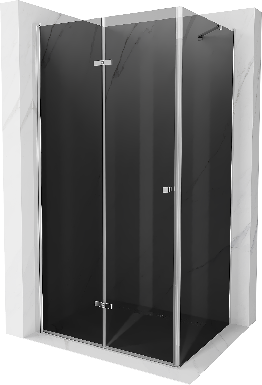 Mexen Lima folding shower cubicle 70 x 90 cm, Graphite, Chrome - 856-070-090-01-40