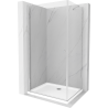 Mexen Pretoria hinged shower cubicle 100 x 70 cm, Transparent, Chrome + shower tray Flat - 852-100-070-01-00-4010