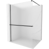 Mexen Kioto+ shower screen with a shelf and rail 120 x 200 cm, Frosted 8 mm, Black - 800-120-121-70-30