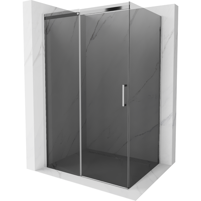Mexen Omega extendable shower cubicle 120 x 100 cm, Graphite, Chrome - 825-120-100-01-40