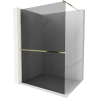 Mexen Kioto+ shower screen with a shelf and rail 70 x 200 cm, Graphite 8 mm, Gold - 800-070-121-50-40
