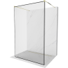 Mexen Kioto free-standing shower screen 100 x 200 cm, Transparent/Black pattern 8 mm, Gold- 800-100-002-50-70