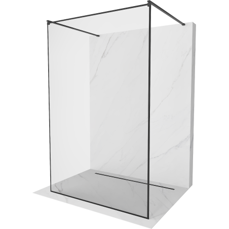Mexen Kioto free-standing shower screen 140 x 200 cm, Transparent/Black pattern 8 mm, Black - 800-140-002-70-70