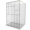 Mexen Kioto free-standing shower screen 110 x 200 cm, Transparent/Black pattern 8 mm, Gold - 800-110-002-50-78