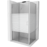 Mexen Apia extendable shower cubicle 115 x 70 cm, Stripes, Chrome - 840-115-070-01-20