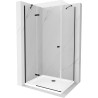 Mexen Roma hinged shower cubicle 120 x 90 cm, Transparent, Black + shower tray Flat, White - 854-120-090-70-00-4010B