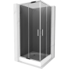 Mexen Rio square shower cubicle 90 x 90 cm, Graphite, Chrome + shower tray Rio, White - 860-090-090-01-40-4510