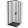 Mexen Rio square shower cubicle 90 x 90 cm, Transparent, Black + shower tray Flat, Black - 860-090-090-70-00-4070B